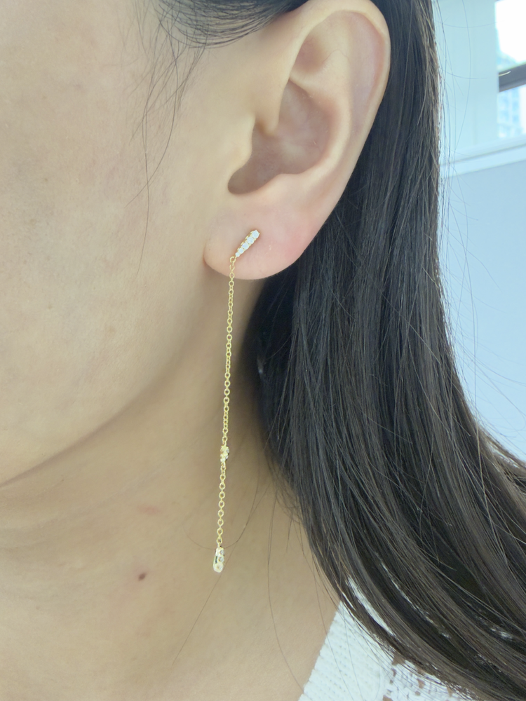 18K黃金鑽石長耳環