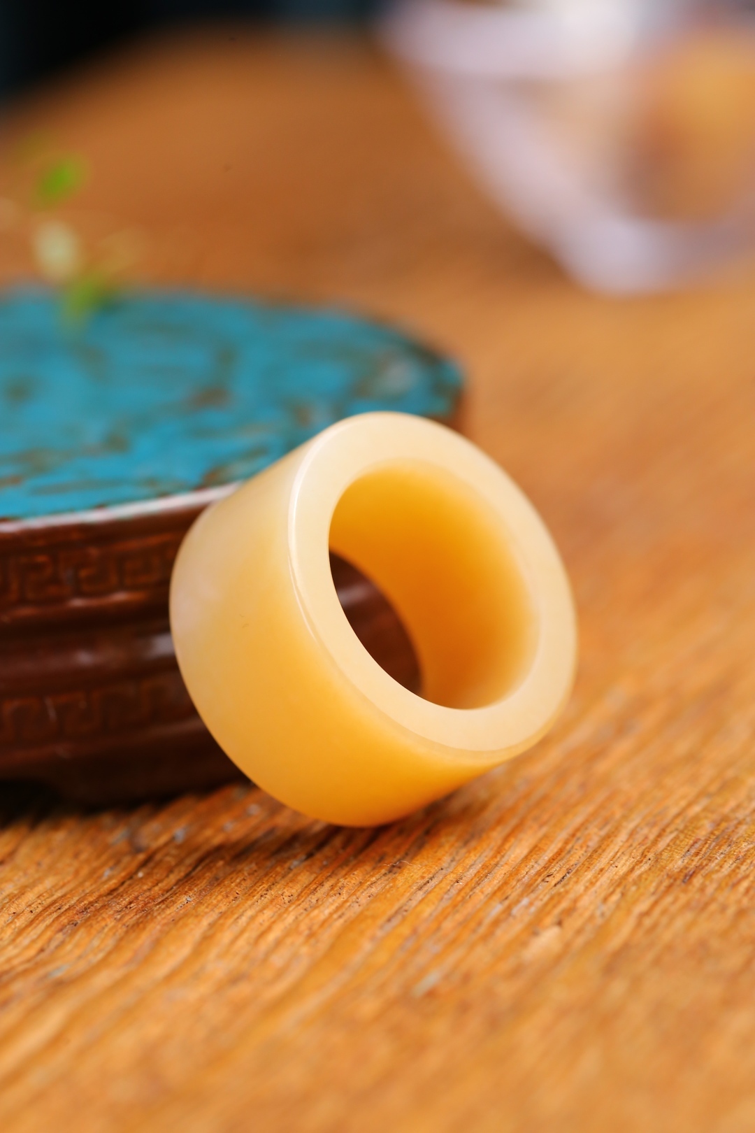 和田玉且末糖扳指 (內徑 23mm),天然和田玉軟玉