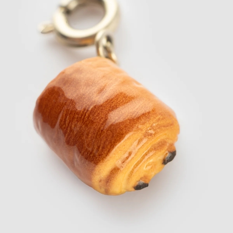 巧克力可頌瓷吊墜
