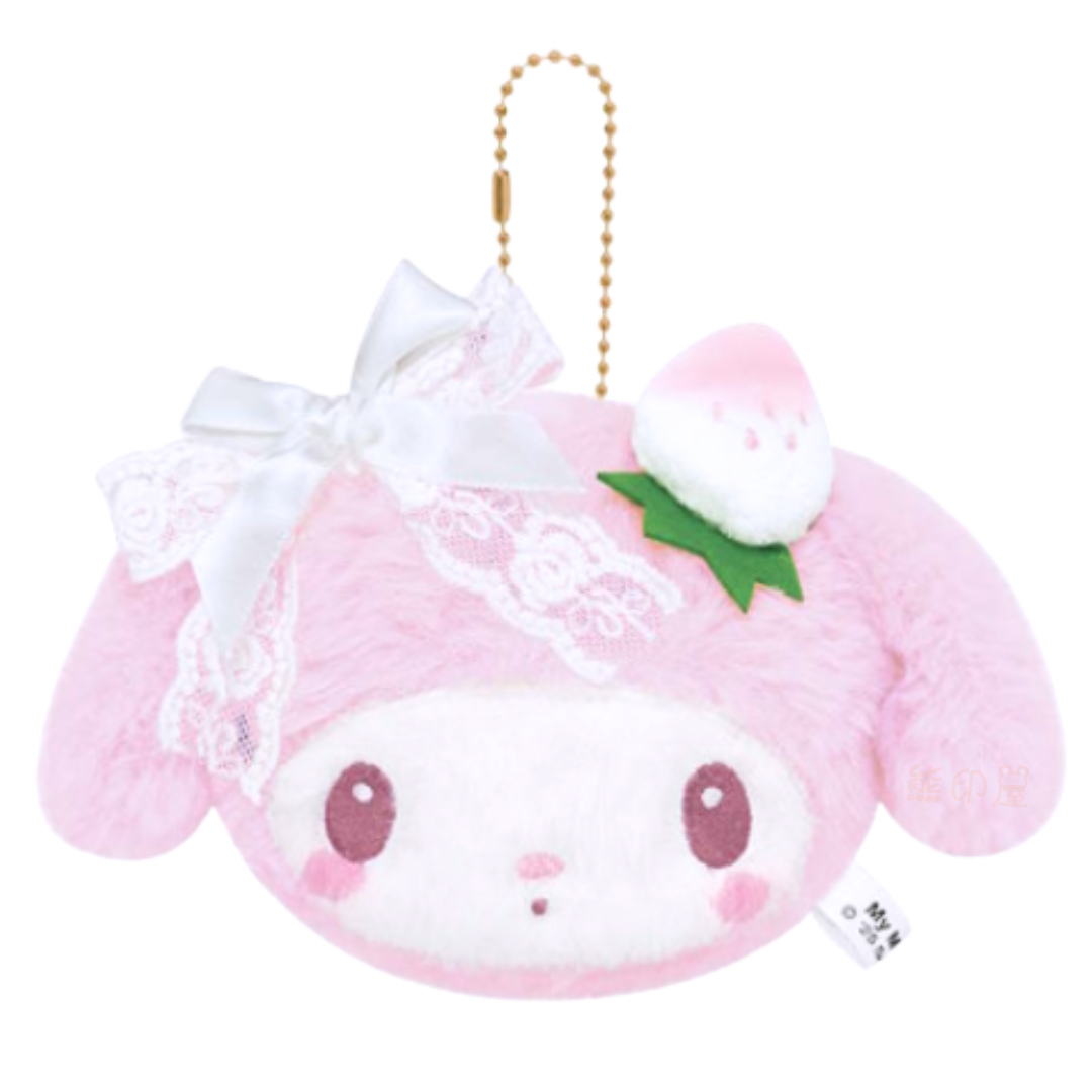 My Melody 白草莓系列 毛公仔鏡子掛飾吊飾 (平行進口)