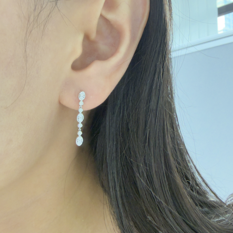 鑽石長耳環
