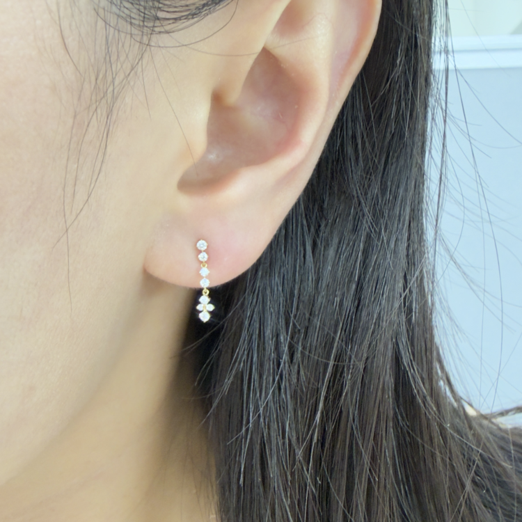 18K黃金鑽石長耳環