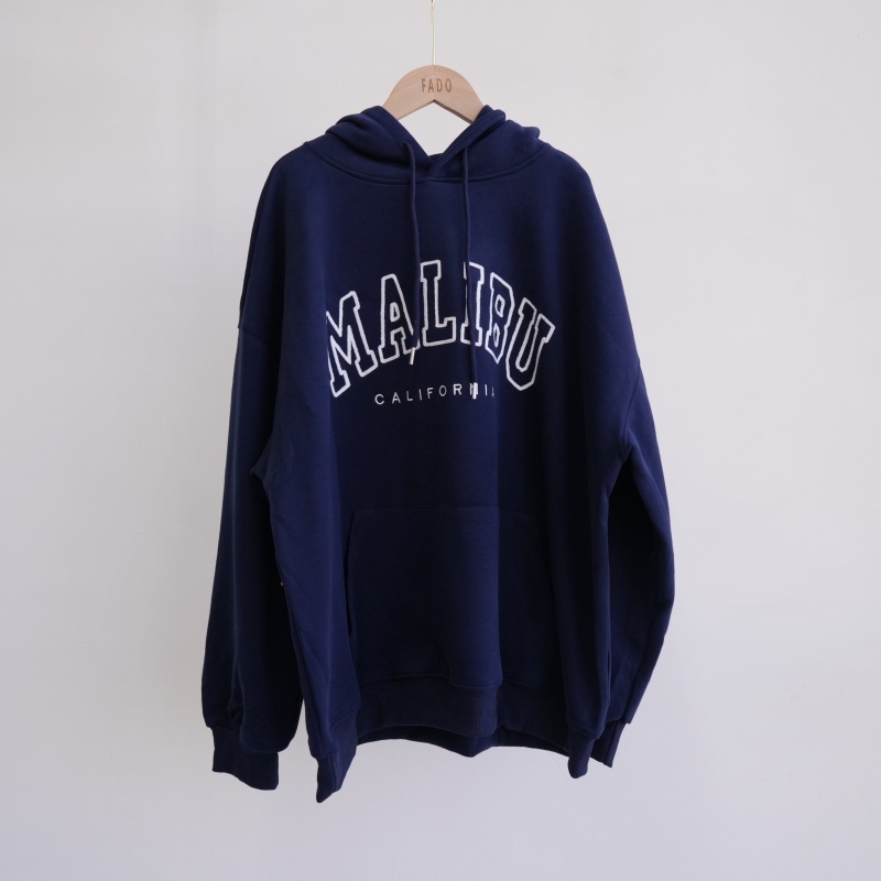 法朵Fado shop｜毛線英文連帽圓領寬版大學Tee 0214098 五色