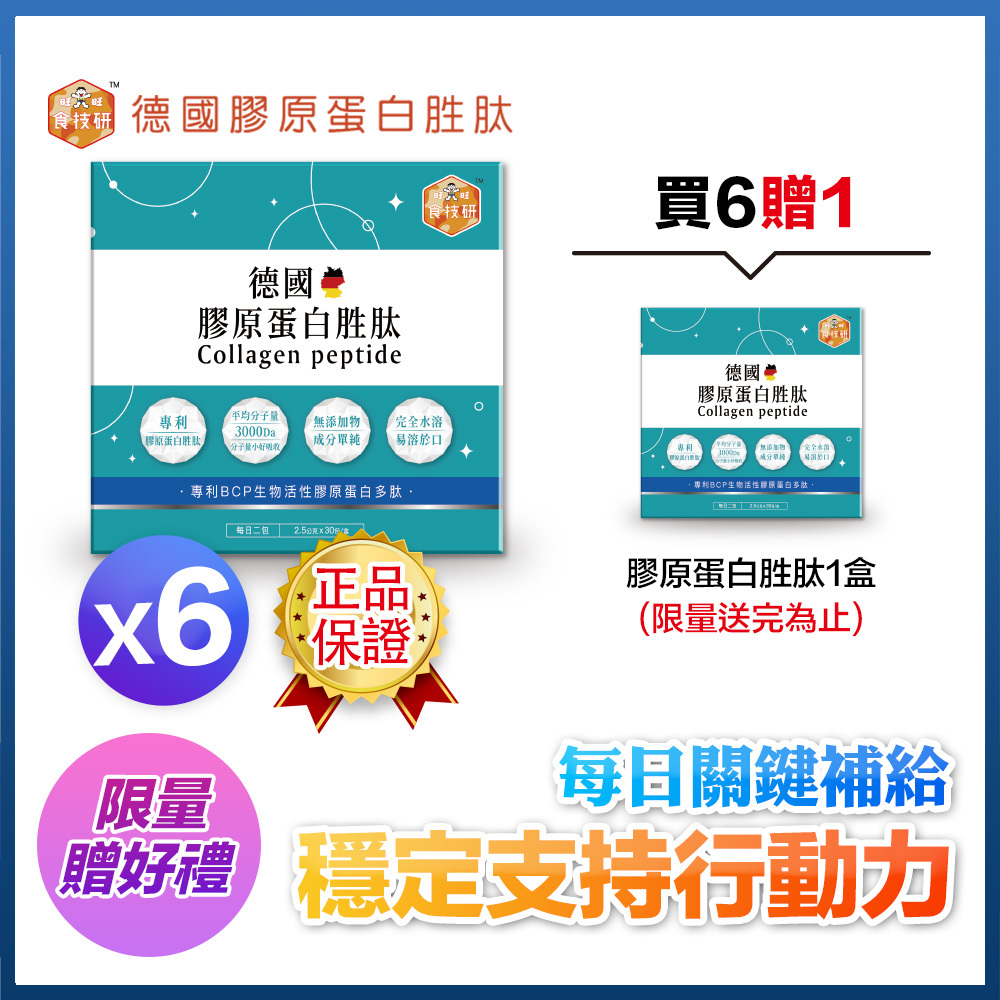 【食技研】德國專利膠原蛋白胜肽-增強行動力(專利FORTIGEL®)六盒入