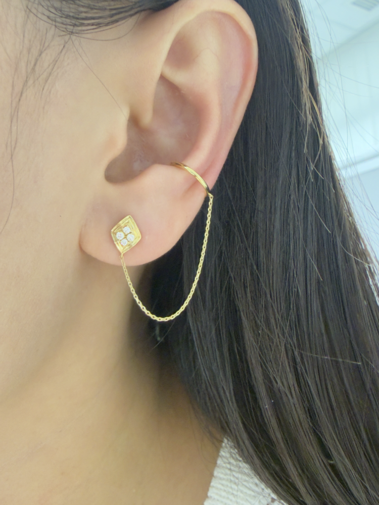 不對稱鏈條耳環