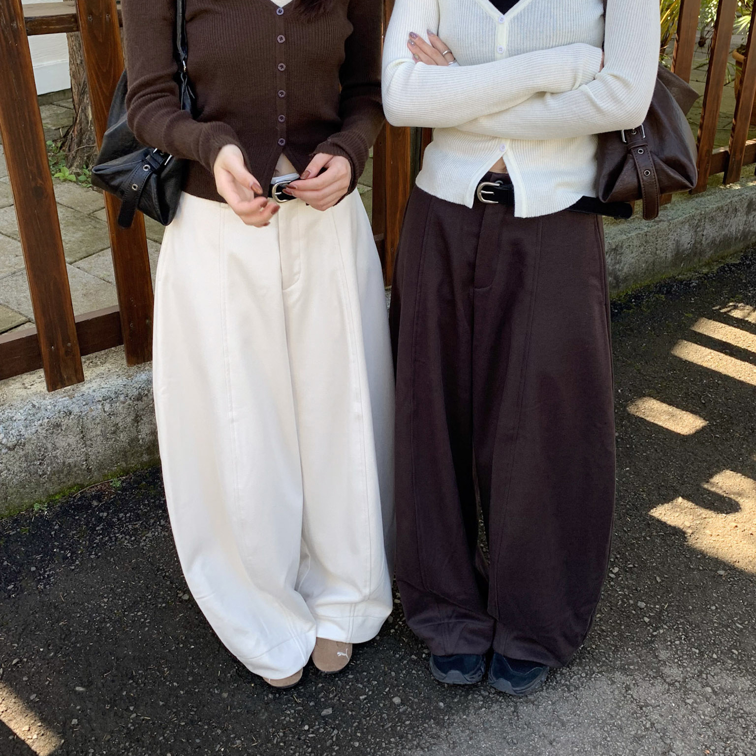 ISA_不藏私! 純色控會愛的(內刷絨)斜紋寬褲_51120