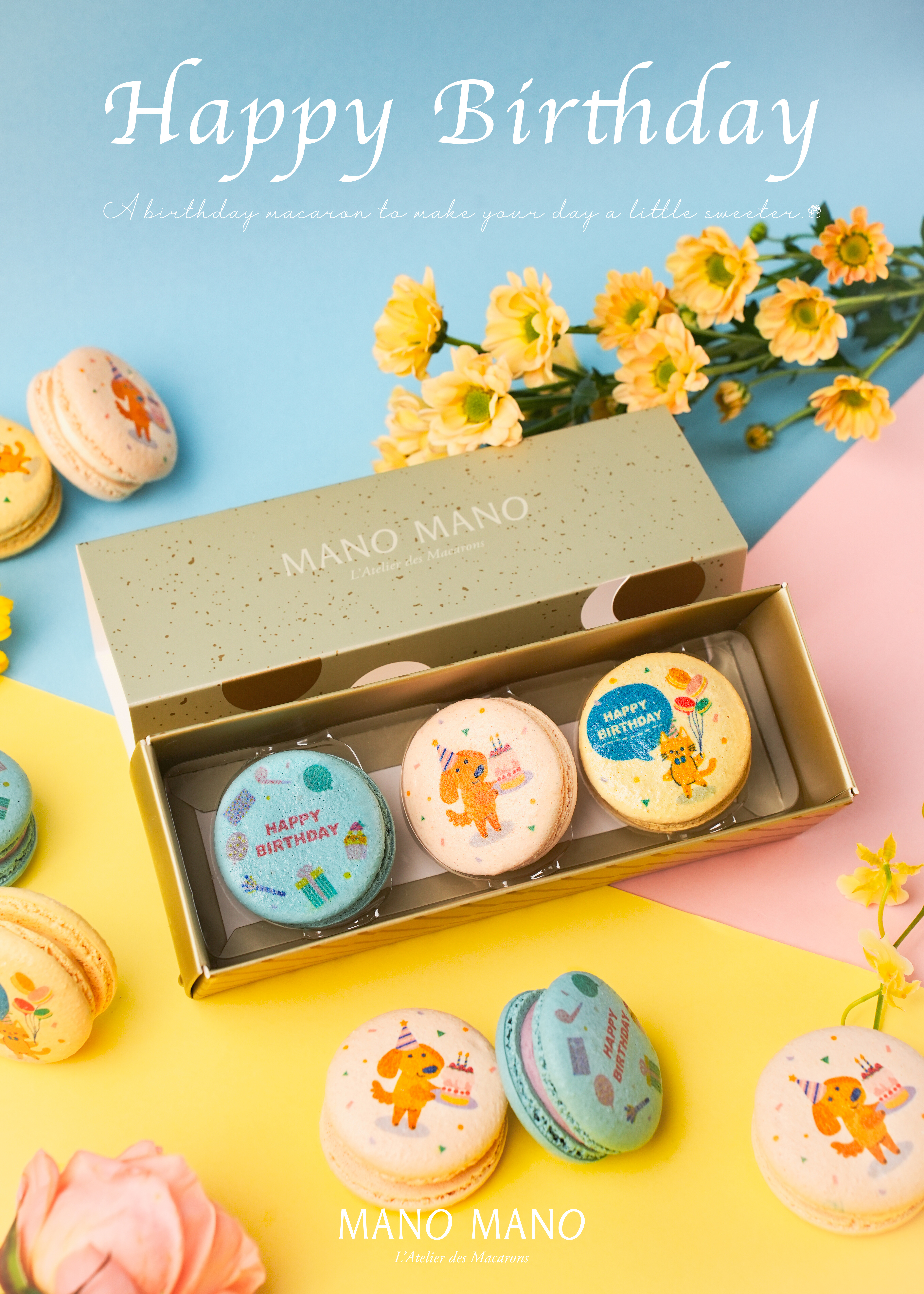 生日馬卡龍禮盒｜3入