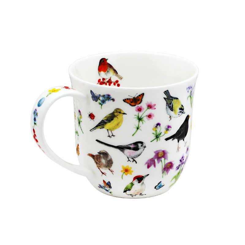 英國DUNOON Cumbrae系列 0.45L 優質骨瓷馬克杯 -CU-BIRG-RO