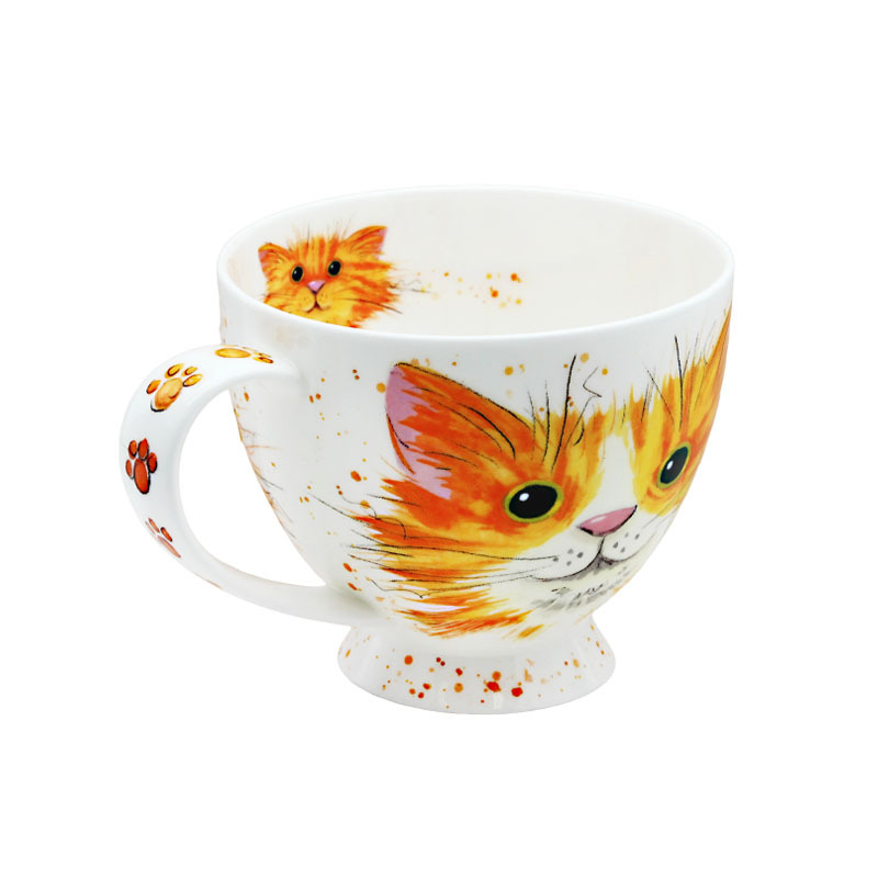 英國DUNOON Skye 系列 0.45L 優質骨瓷馬克杯 -SK-CATS-GI