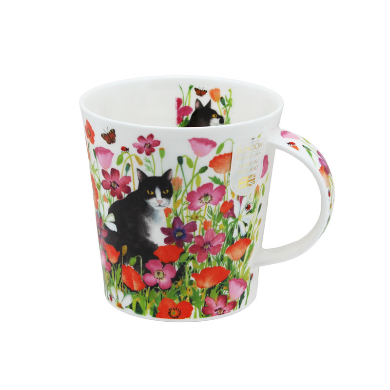 DUNOON Cairngorm shape 0.48L Fine Bone China Mug (PRETTY PAWS BLACK&WHITE) -CA-PREP-BL