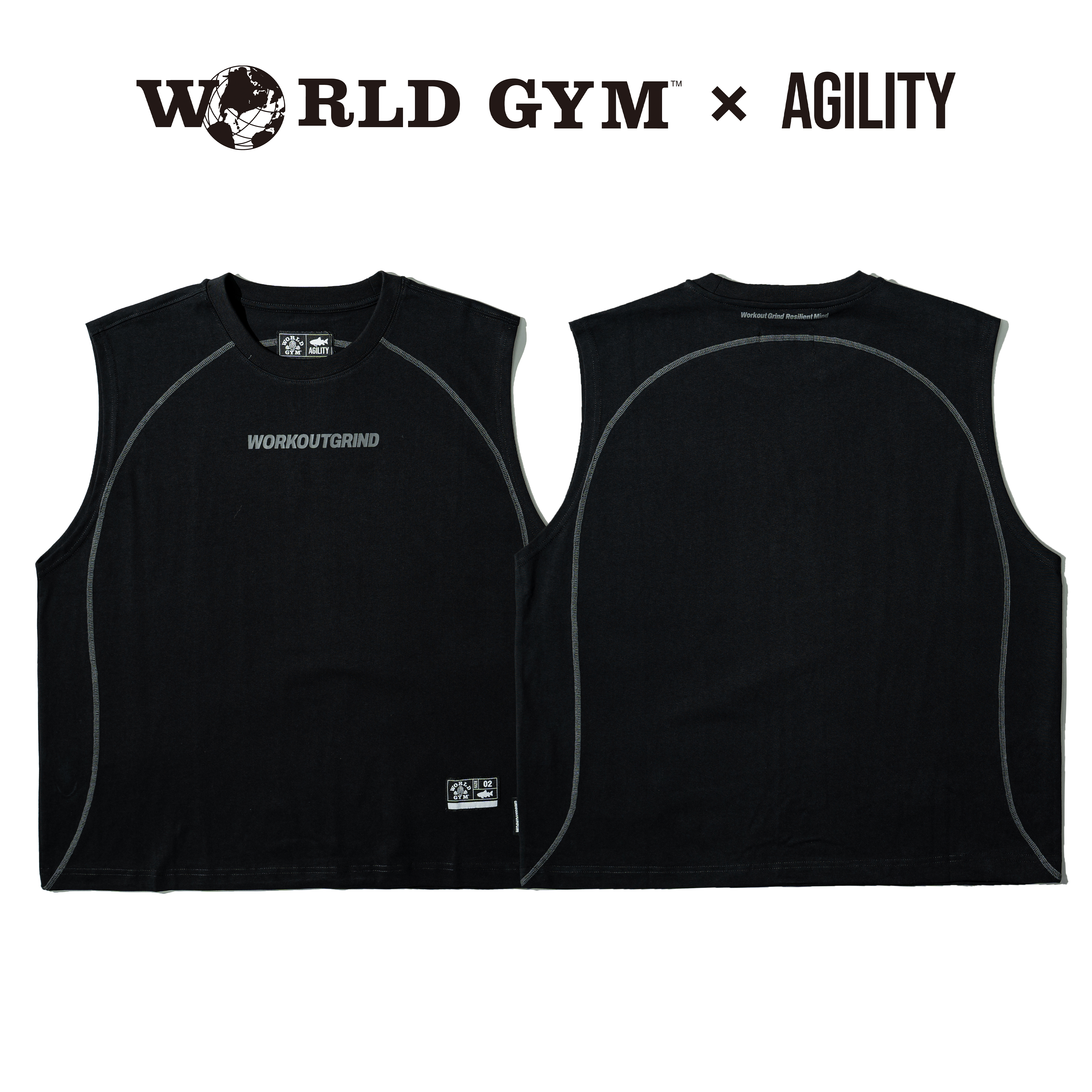 WG x AGILITY "WORLDGILITY" Wide Cut Tank 速乾排汗 寬肩背心 [AG-WG-1]