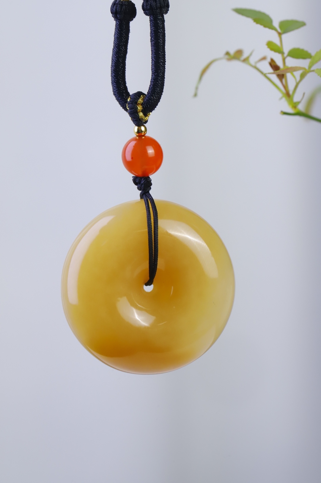 116118 和田玉且末糖平安扣 (32mm直徑)