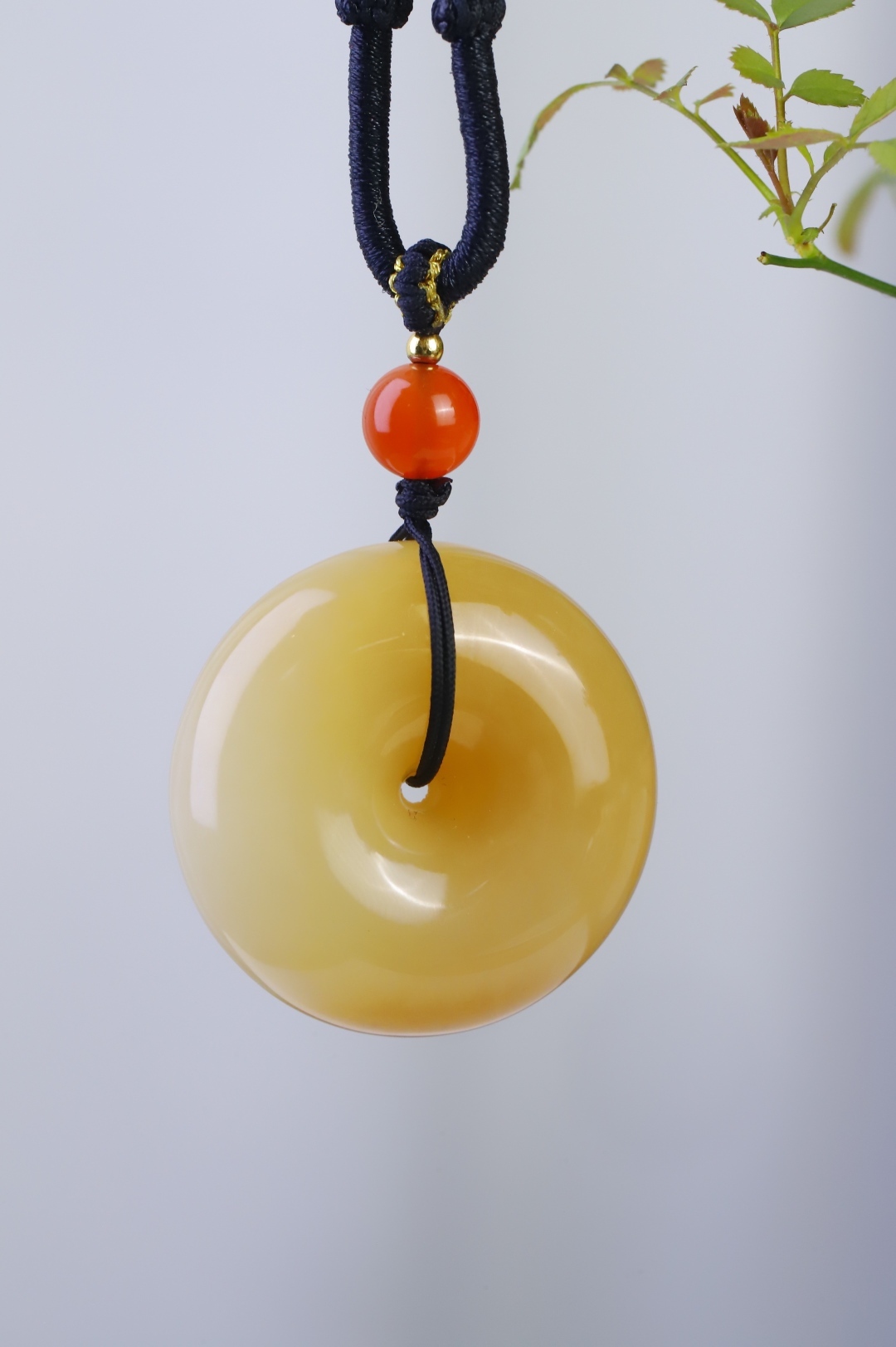 116118 和田玉且末糖平安扣 (32mm直徑)