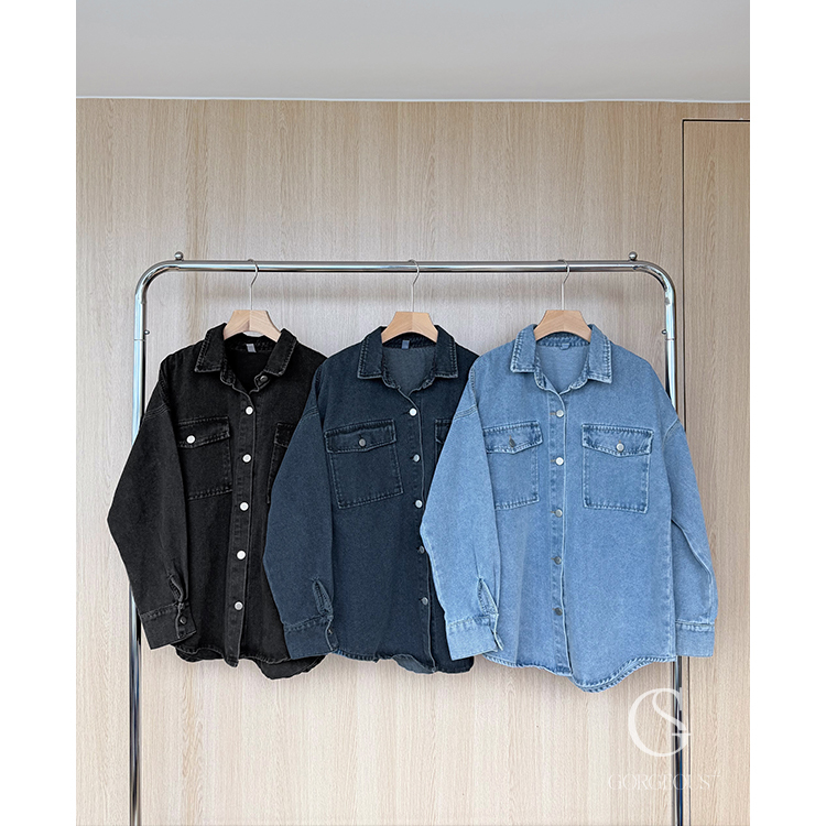 M118「韓系高磅挺版牛仔外套（送皮帶）」