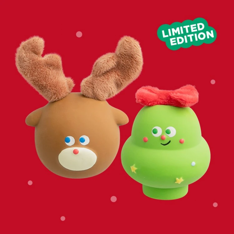 BITE ME - 2025聖誕夥伴 聖蛋樹/聖蛋鹿 (2入組)｜乳膠玩具