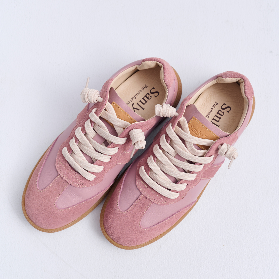 艾蜜莉真皮德訓鞋 莓果粉粉