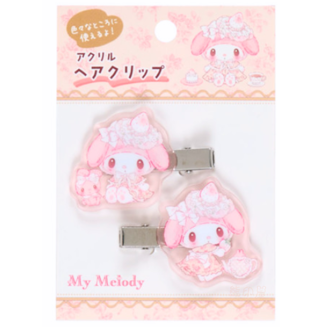 My Melody 白草莓系列 髮夾一對 (平行進口)