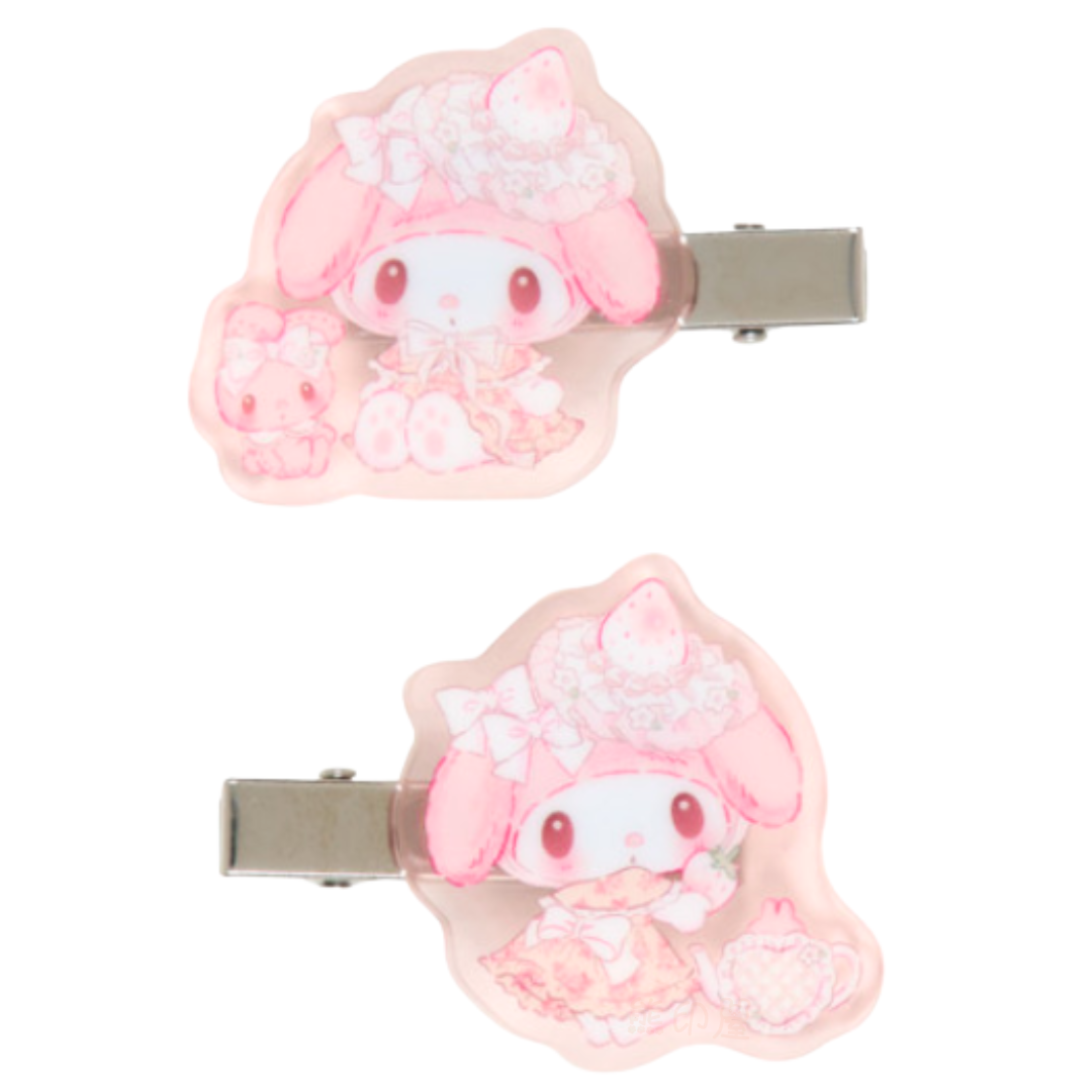 My Melody 白草莓系列 髮夾一對 (平行進口)