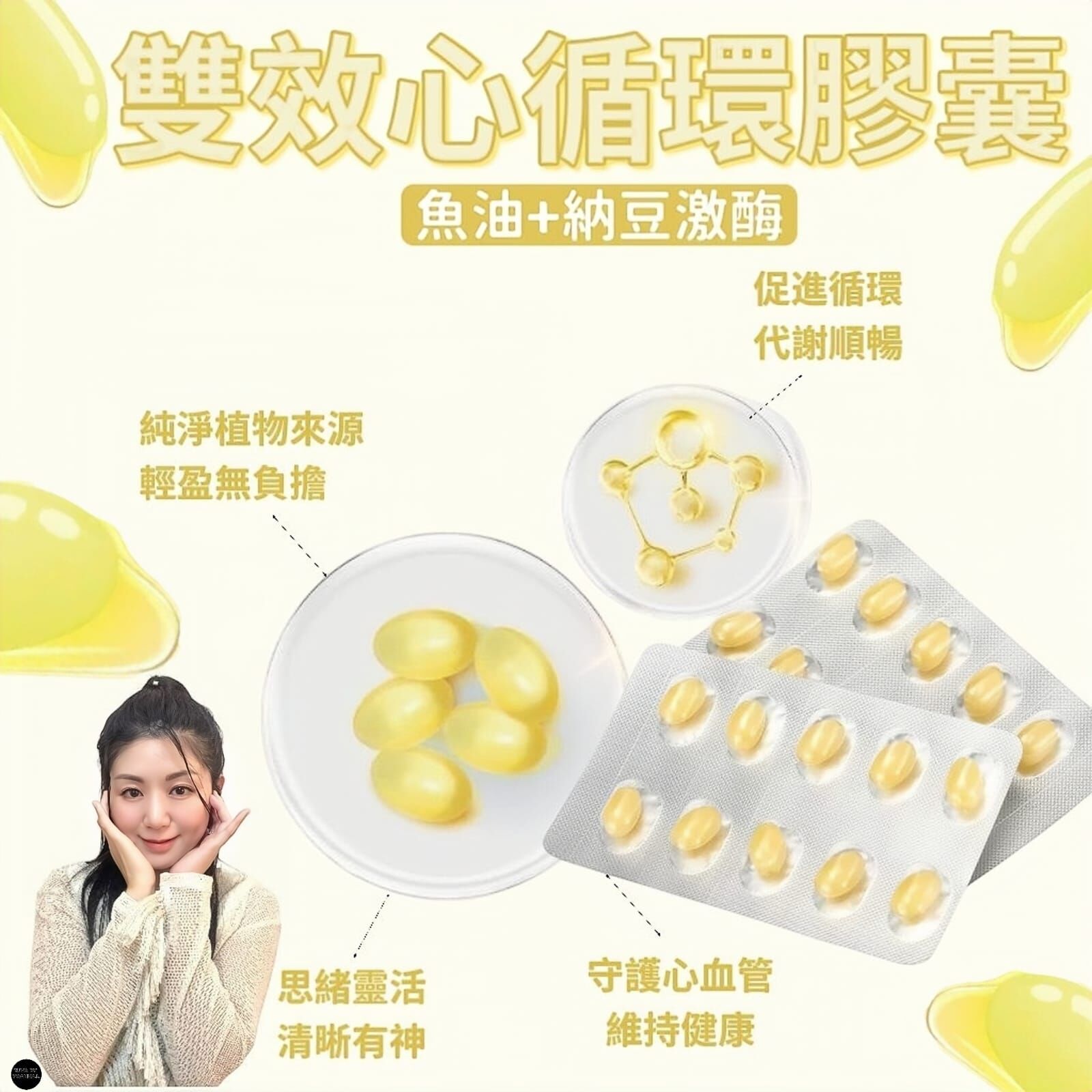 （魚油+納豆激酶）雙效心循環膠囊  Z604 Dual-Action Cardio Capsules (Fish Oil + Nattokinase)  28.2g 470mgx60粒（1月尾出貨）