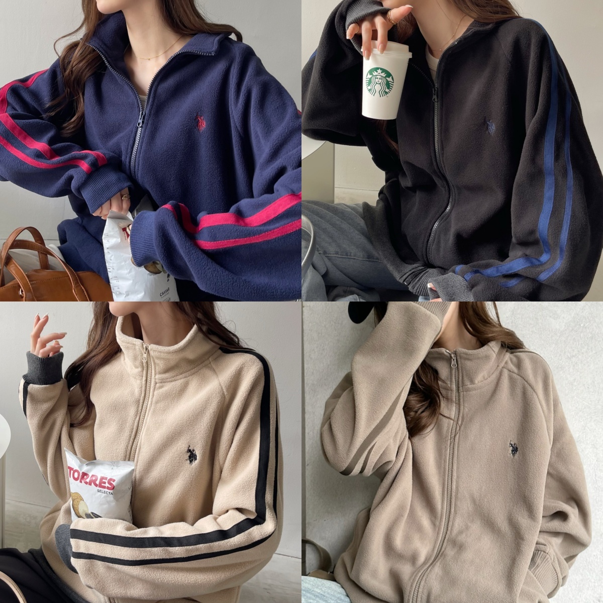 預購┃U.S. POLO ASSN. 刺繡 抓絨 立領 拉鍊 外套