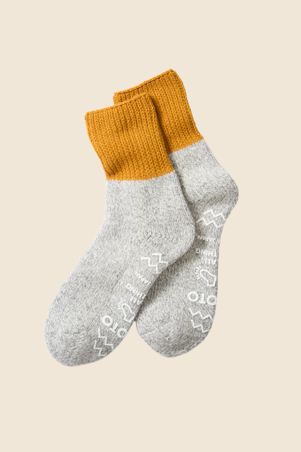 ROTOTO - R1618 RETRO 厚羊毛襪（黃色）