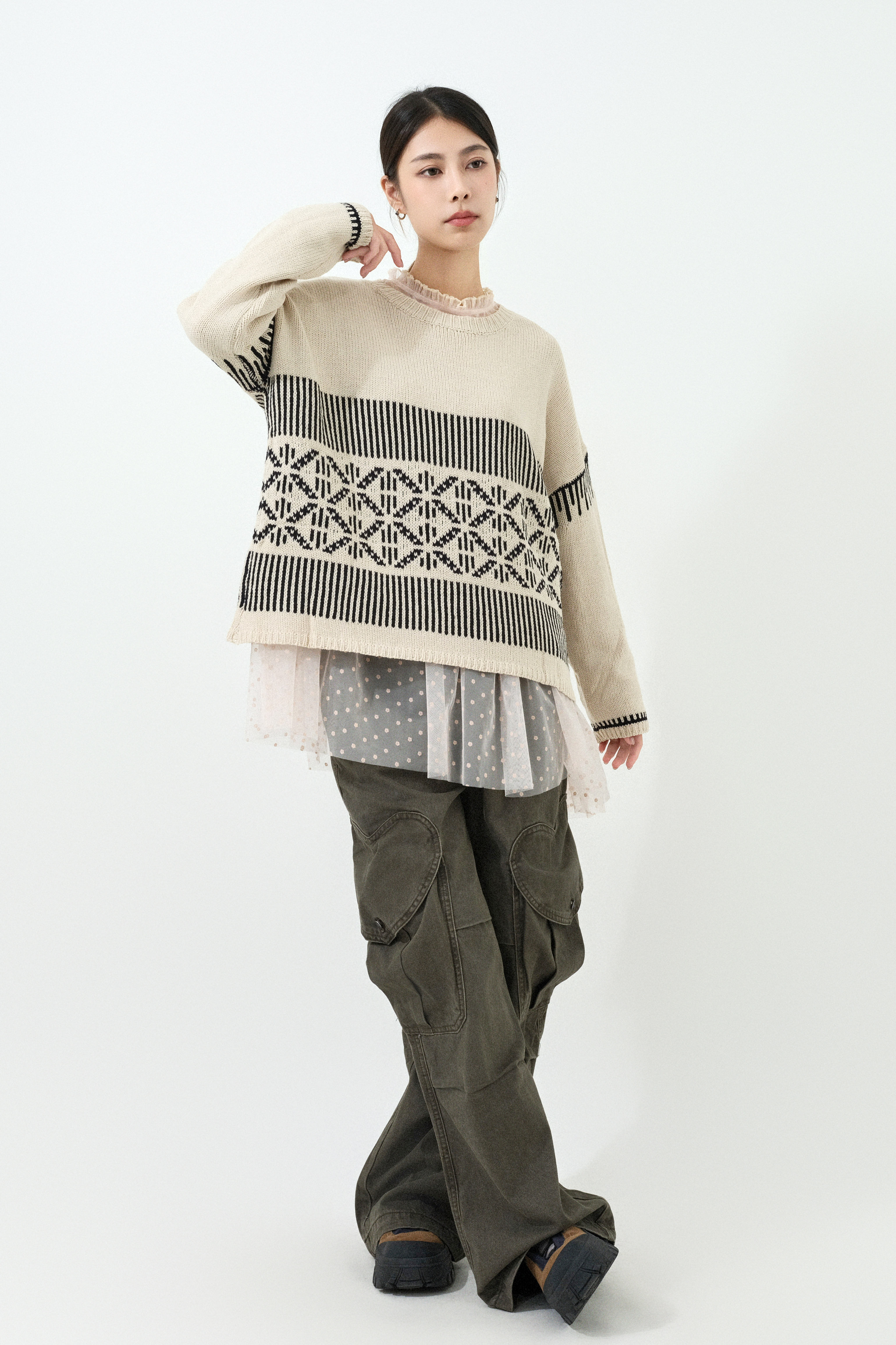 FW25_0218（上衣＋蕾絲上衣＋長褲）