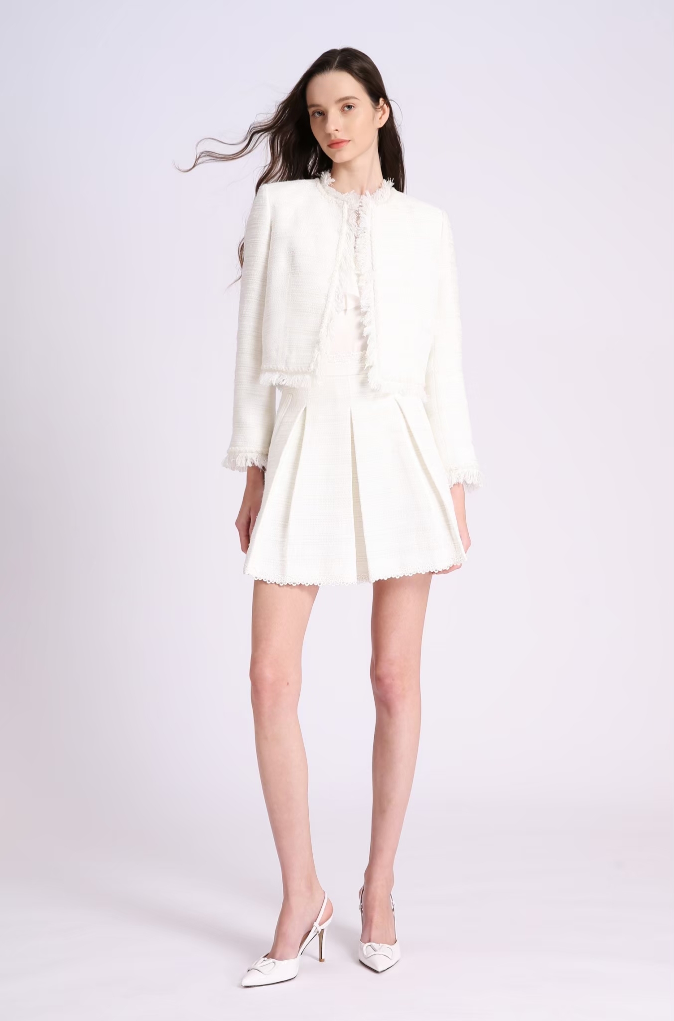 BD15051D1 雪語流蘇粗花呢小香短版外套