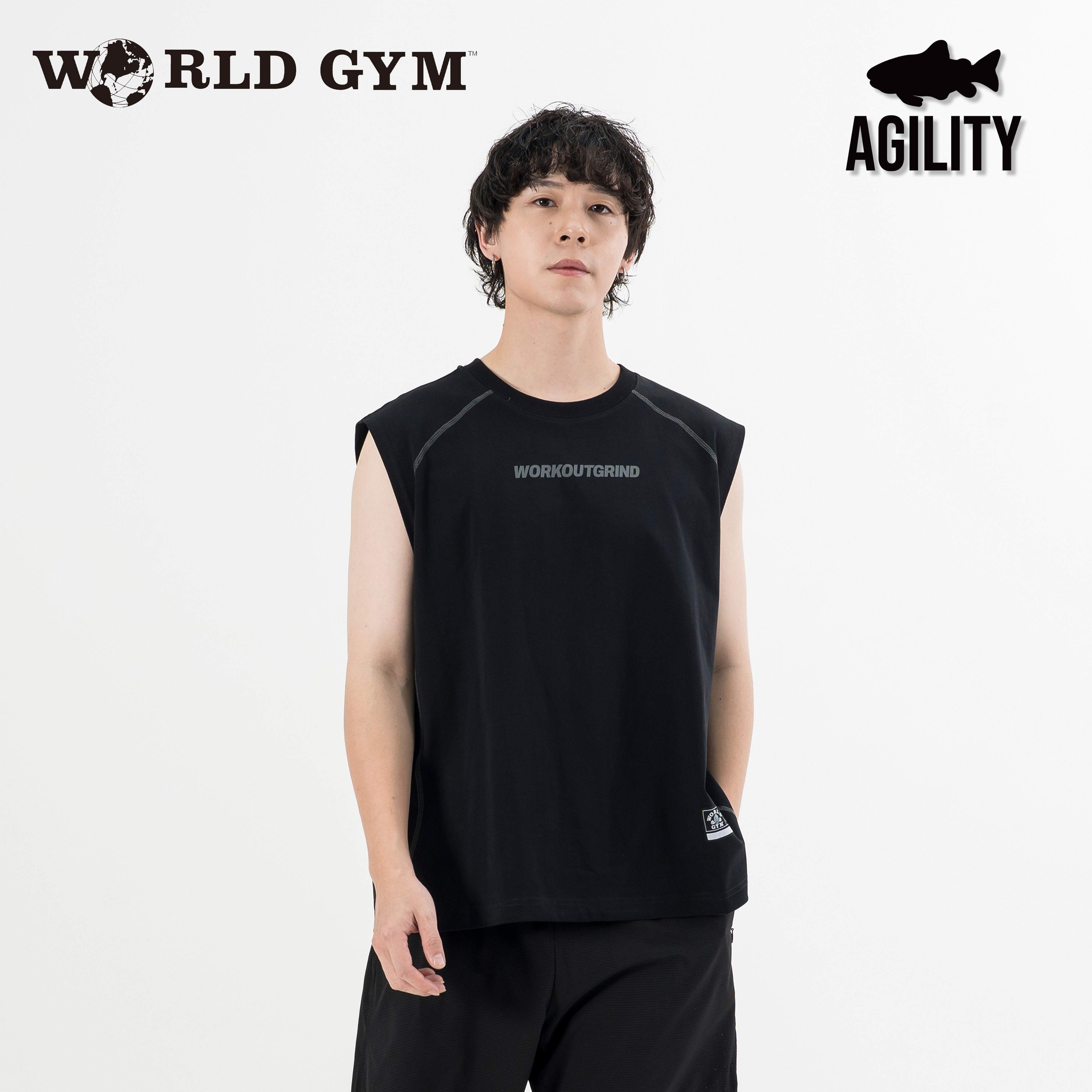 WG x AGILITY "WORLDGILITY" Wide Cut Tank 速乾排汗 寬肩背心 [AG-WG-1]