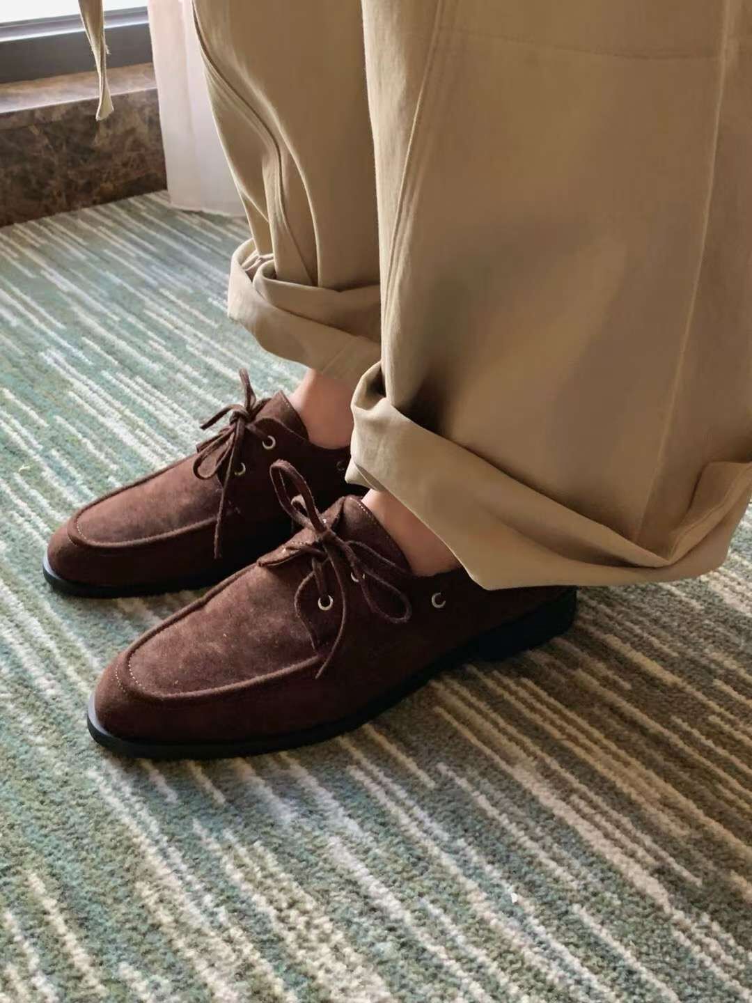 SH5208 絨面革綁帶帆船鞋 *足碼*