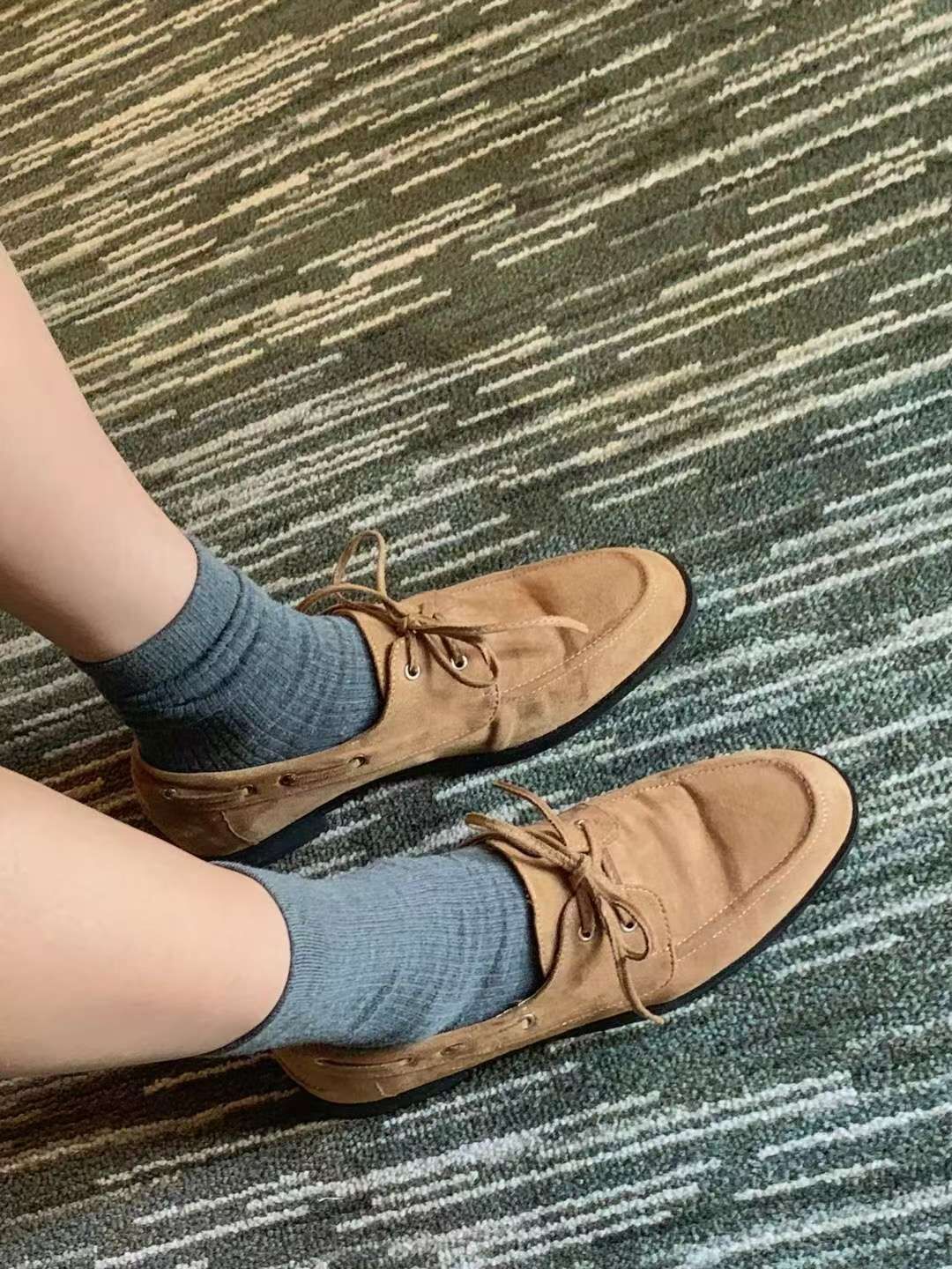 SH5208 絨面革綁帶帆船鞋 *足碼*