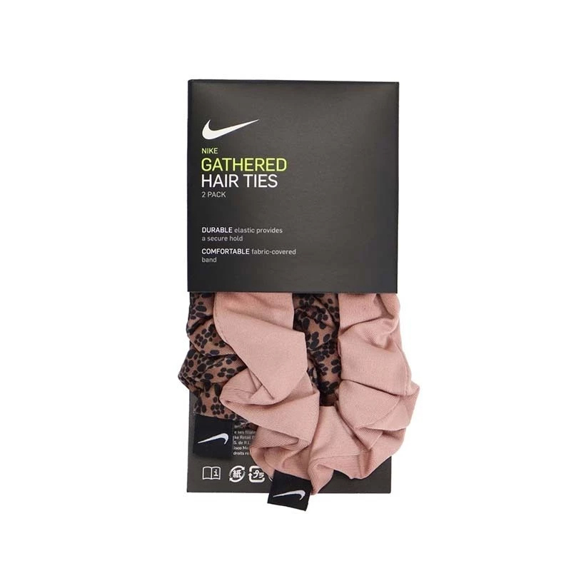 NIKE GATHERED HAIR TIES 髮圈 玫瑰金豹紋 DC3666-694 [台灣現貨]