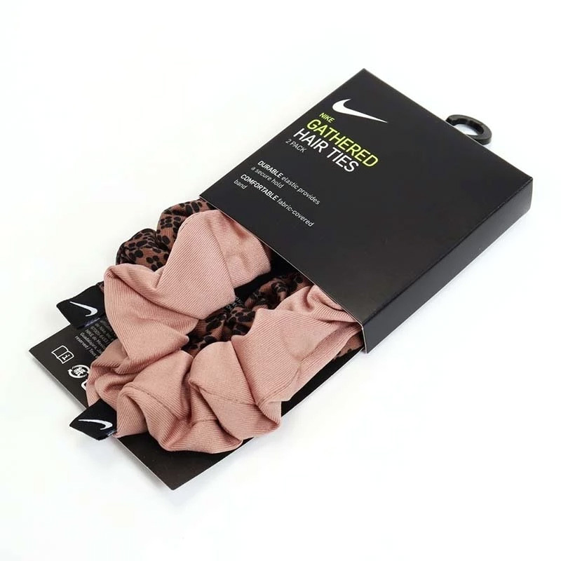 NIKE GATHERED HAIR TIES 髮圈 玫瑰金豹紋 DC3666-694 [台灣現貨]