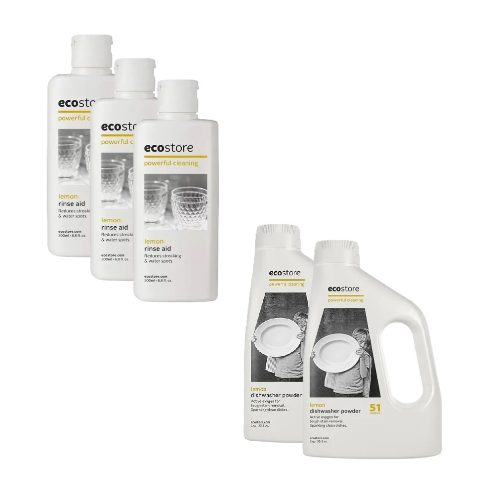 【超值組合優惠價$1212】ecostore 宜可誠 環保潤乾精200ml*3+環保洗碗粉1KG*2