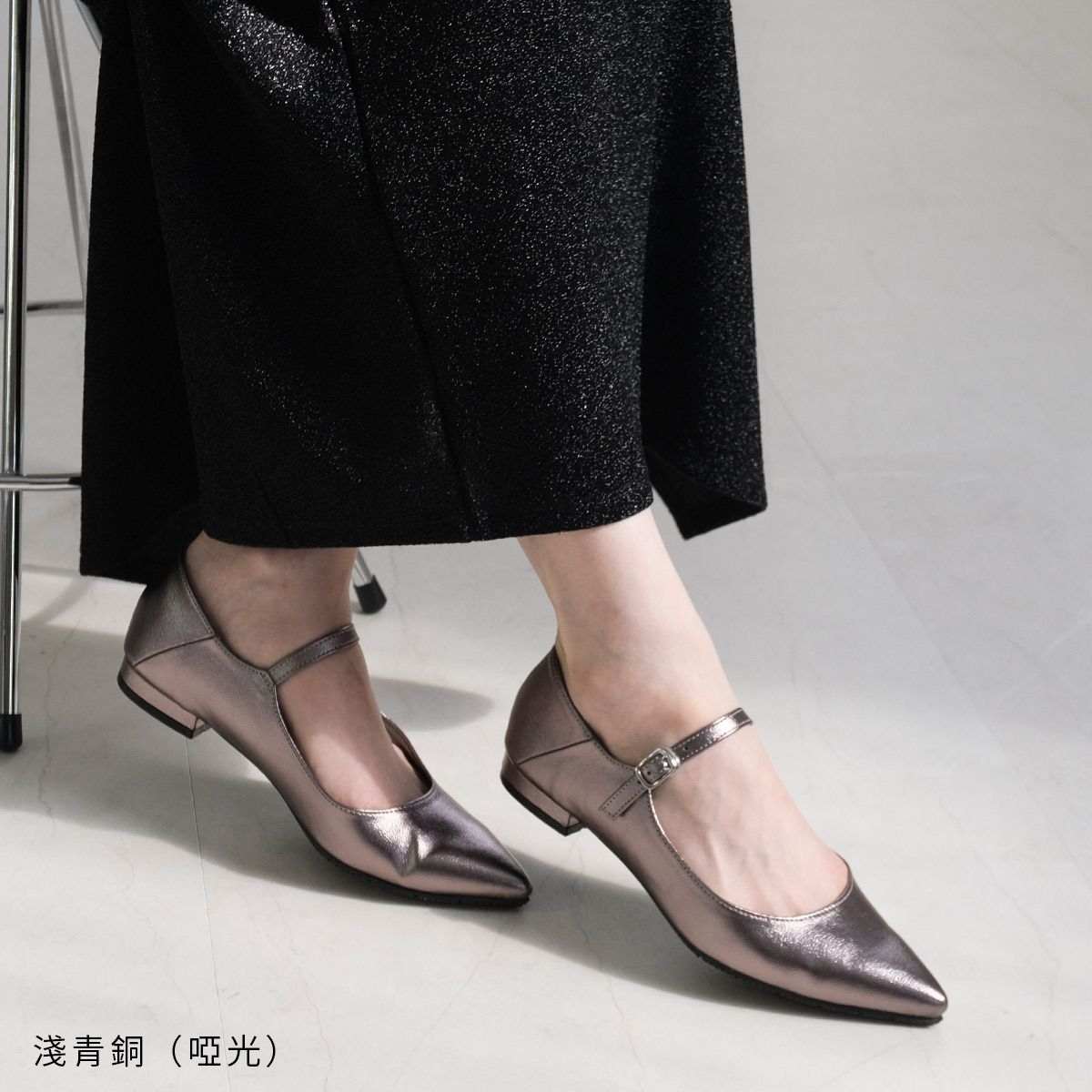 法式女伶 尖頭細帶瑪莉珍鞋 【SY015】