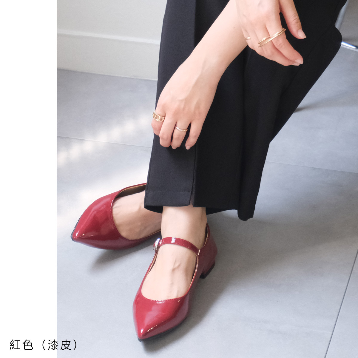 法式女伶 尖頭細帶瑪莉珍鞋 【SY015】