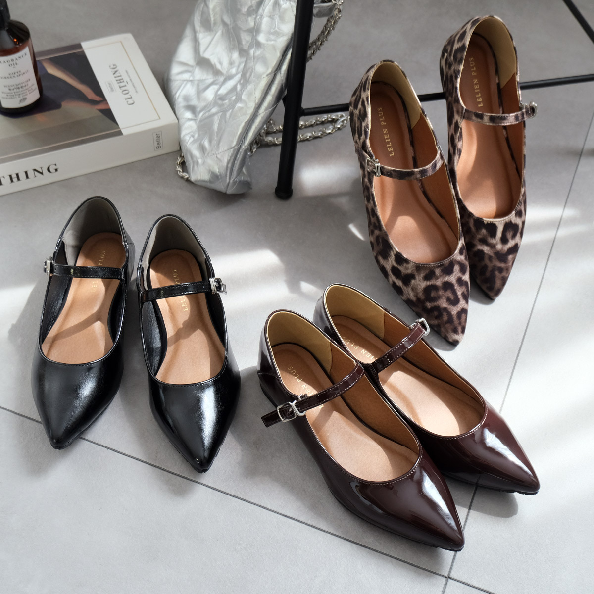 法式女伶 尖頭細帶瑪莉珍鞋 【SY015】