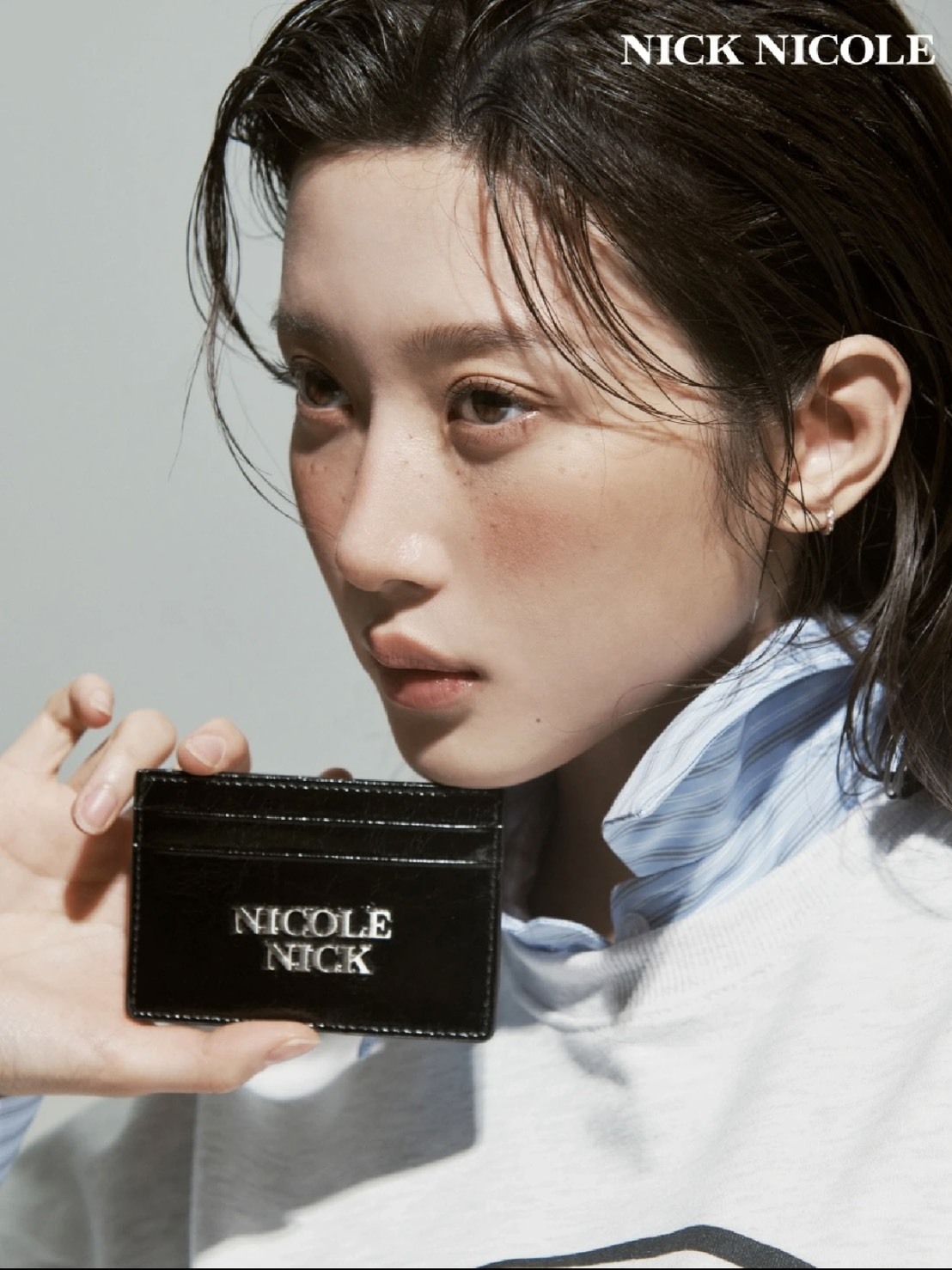 <快速出貨>🇰🇷 Nick&nicole 軟皮質 金屬LOGO 卡夾