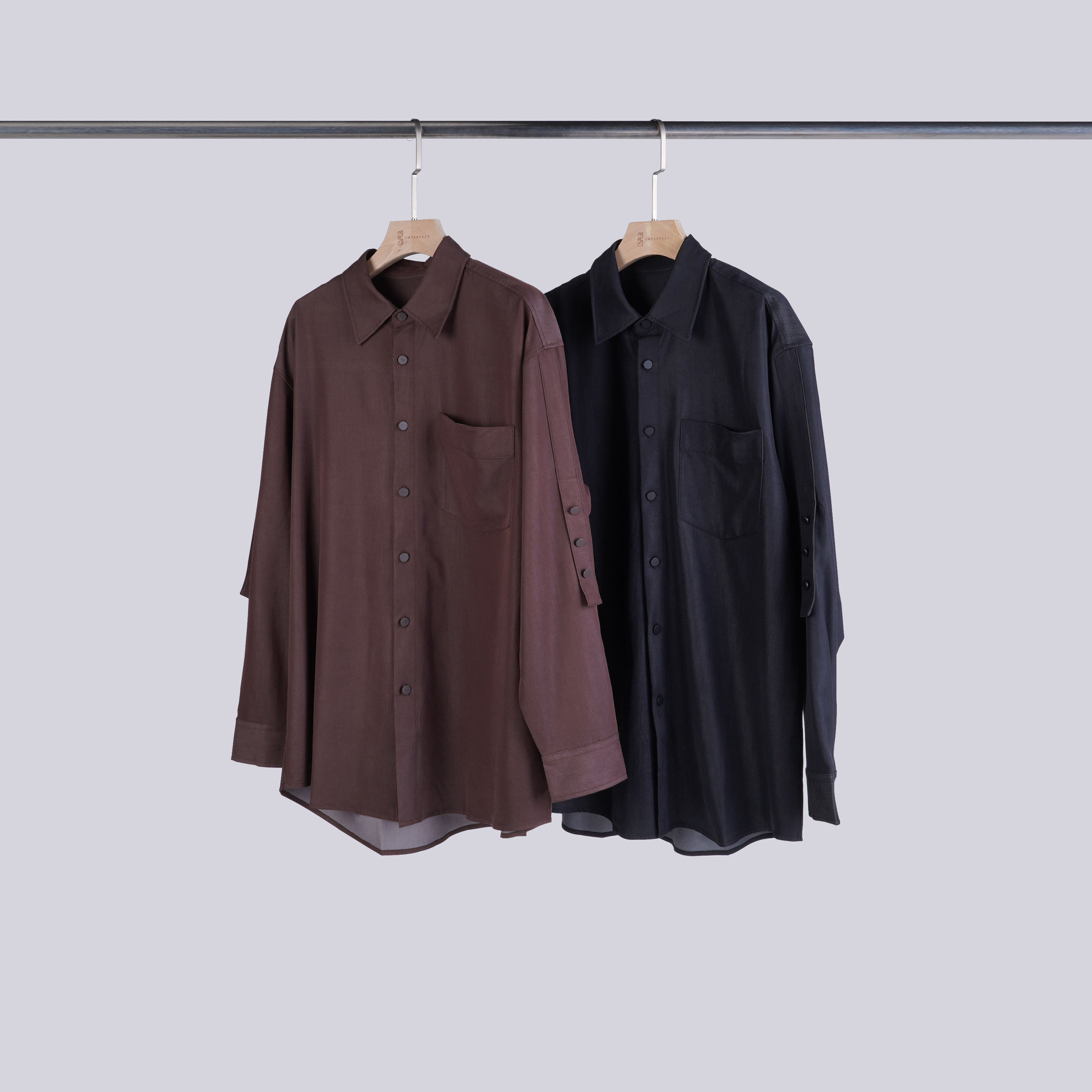 質感釦拼接口袋襯衫 | S-L | 2色