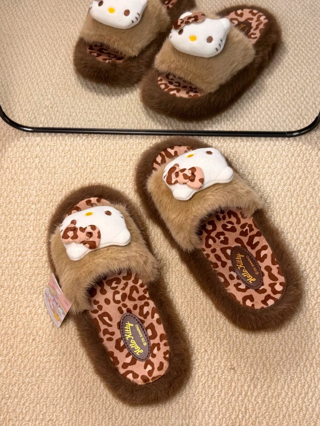 SANRIO 三麗鷗 X HELLO KITTY 保暖 毛毛 棉拖