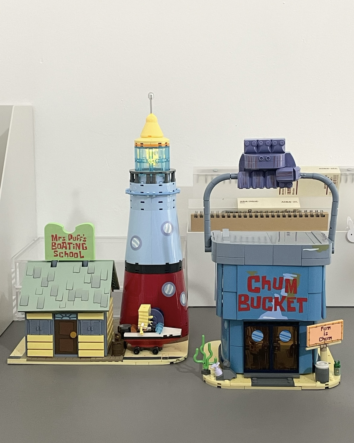 AREAX磚區 海綿寶寶系列 皮老闆的海之霸 比奇堡駕訓班 積木 玩具 擺件