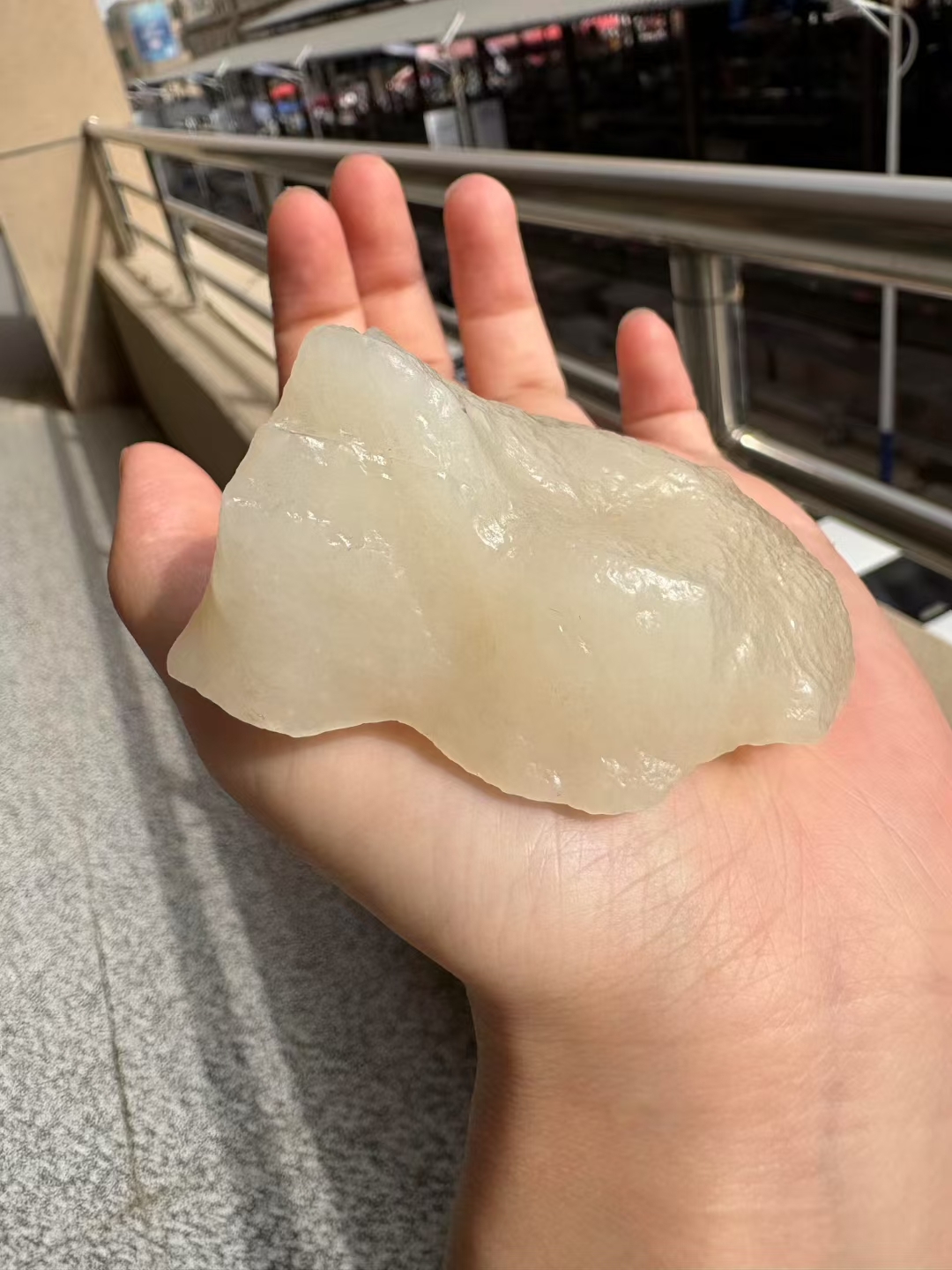 和田玉戈壁料藕粉原籽,天然和田玉軟玉