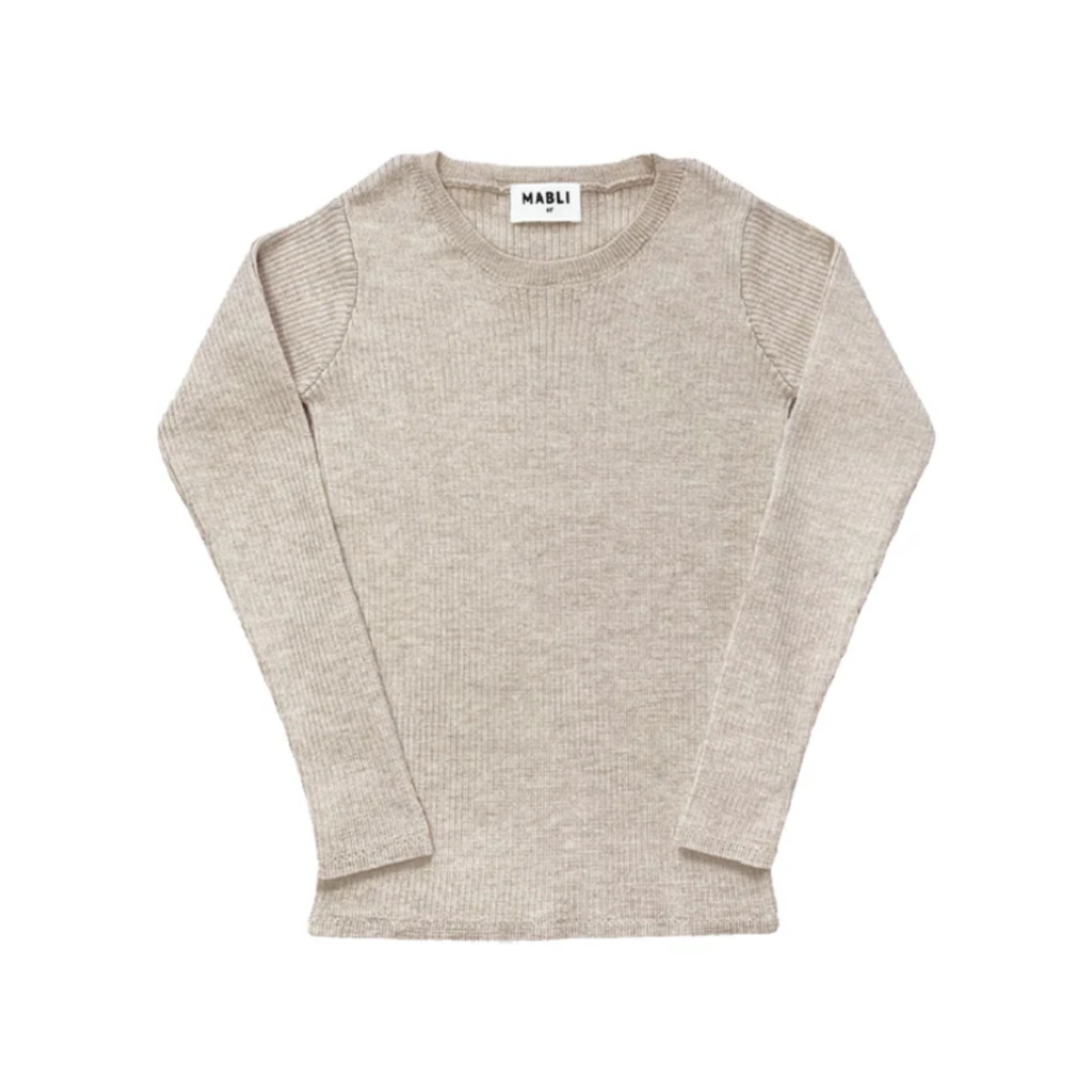 MABLI 螺紋長袖上衣 SEILIO SKINNY RIB - ALMOND