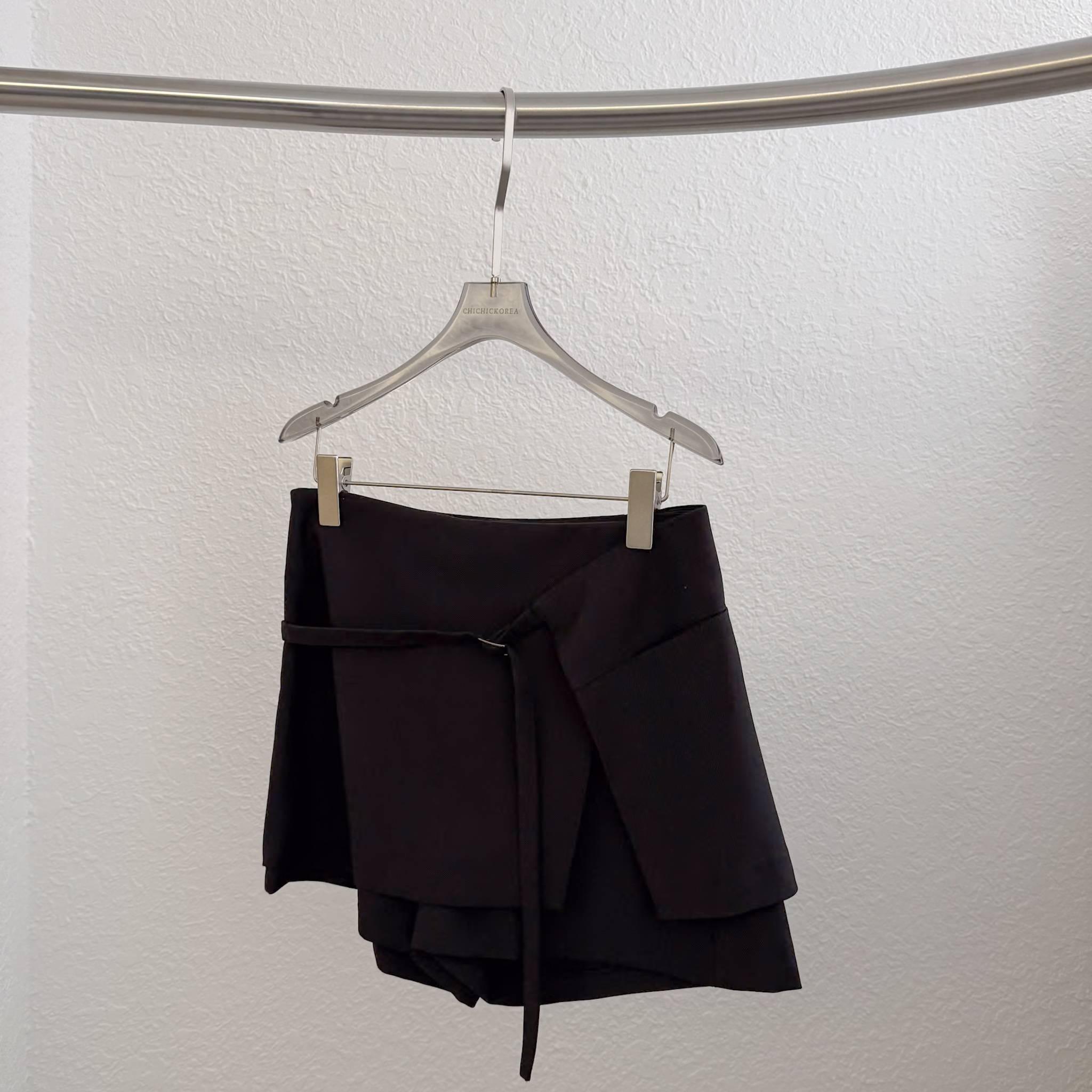 N11 設計綁帶短褲裙(黑/SM)