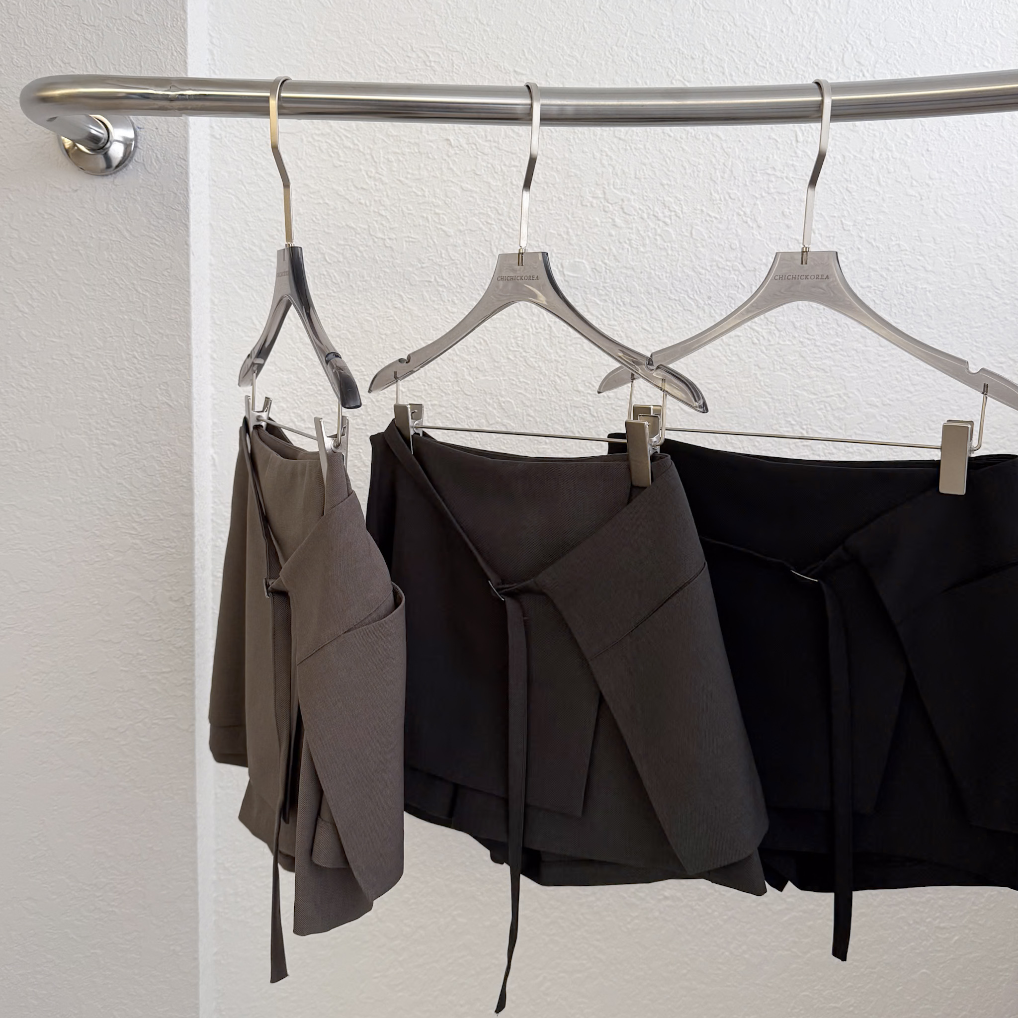 N11 設計綁帶短褲裙(灰/SM)