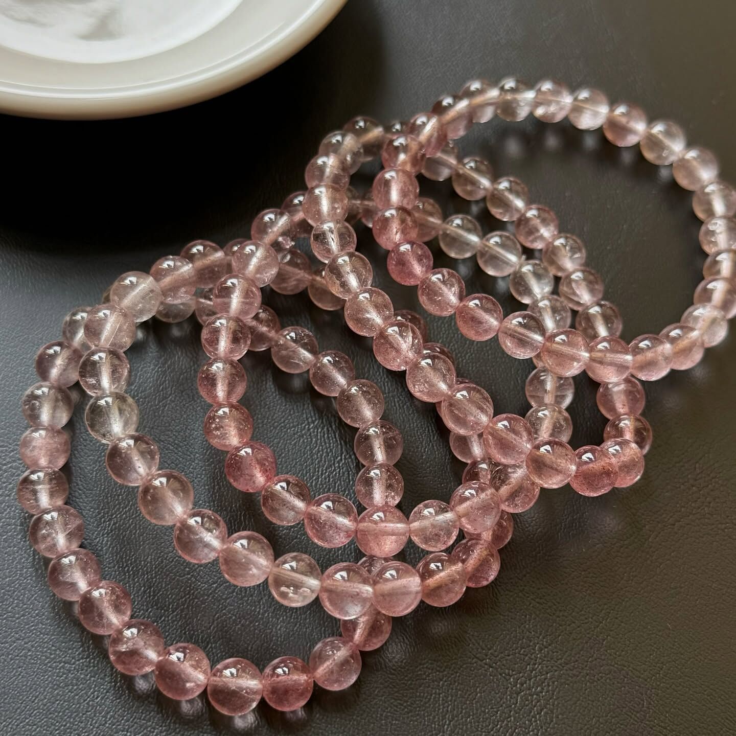 [原石] 冰種草莓晶 水晶手串