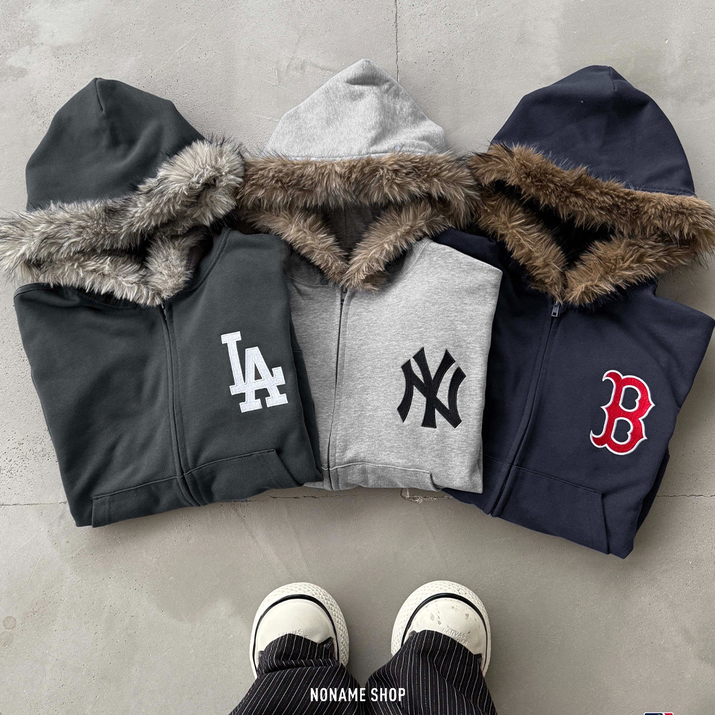 MLB X Sedacle 美國職棒大聯盟 刺繡LOGO 連帽 毛毛 外套 三色 (男款)