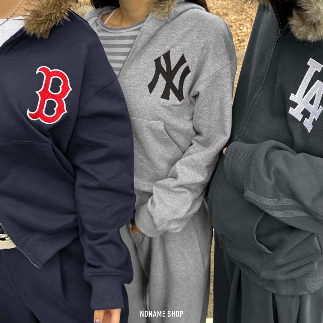 MLB X Sedacle 美國職棒大聯盟 刺繡LOGO 連帽 毛毛 外套 三色 (男款)