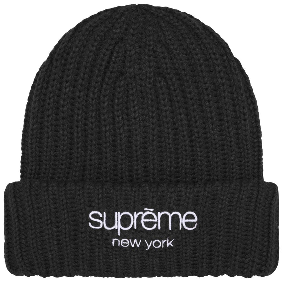 2025AW SUPREME Chunky Rib Classic Logo Beanie BOX 毛帽 帽子 現貨 FW25BN42
