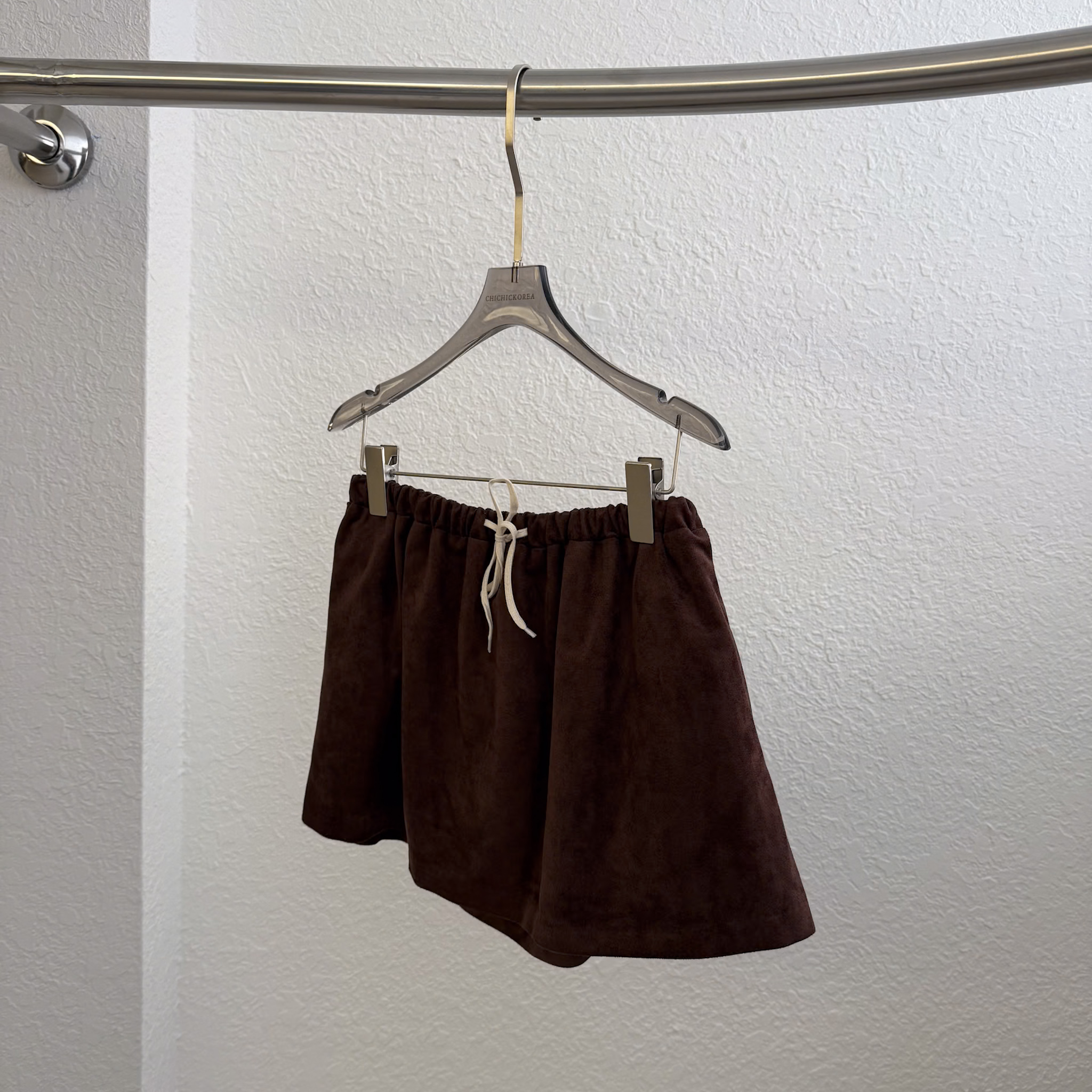 N12 綁帶麂皮短淺裙(內裡短褲)