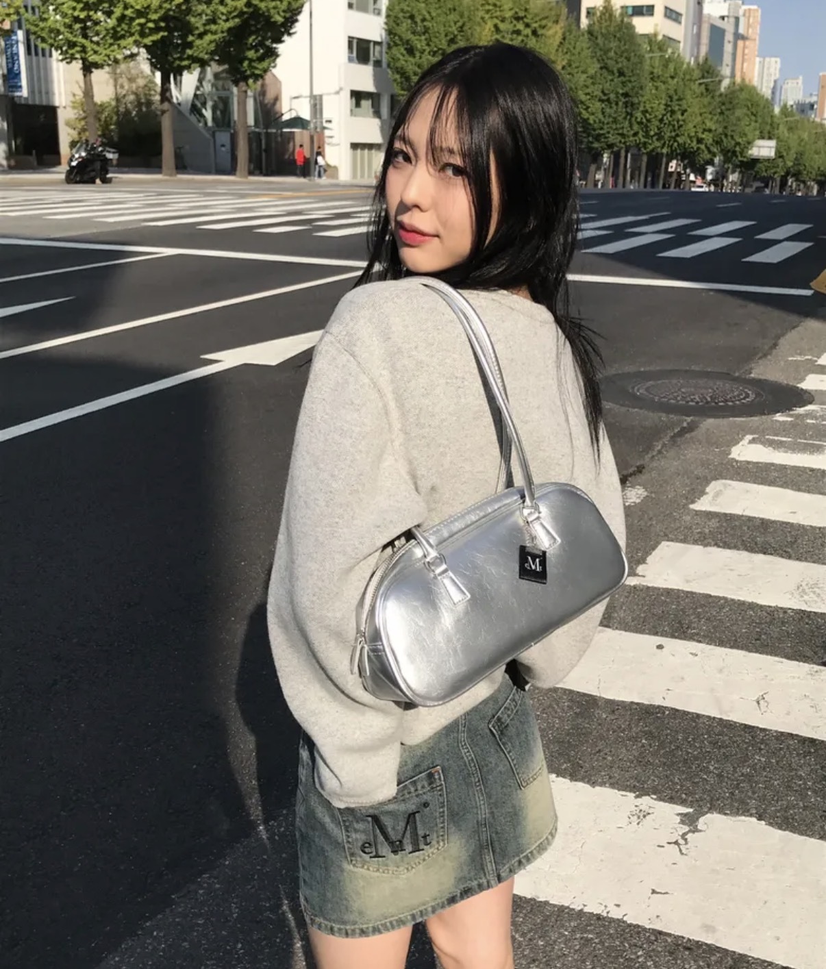 韓國🇰🇷連線 MUCENT 小Logo皮革保齡球包 肩背包 單肩包 手提包 3色(任買兩件711免運)/預購